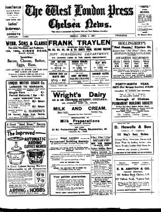 cover page of Chelsea News and General Advertiser published on April 1, 1927