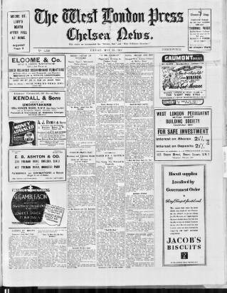 cover page of Chelsea News and General Advertiser published on May 22, 1942