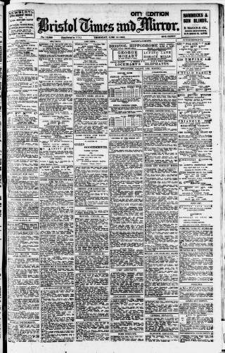 cover page of Bristol Times and Mirror published on June 13, 1918