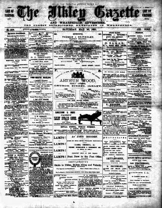 cover page of Ilkley Gazette and Wharfedale Advertiser published on May 16, 1891