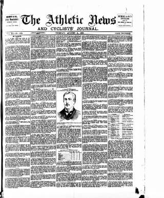 cover page of Athletic News published on August 2, 1887