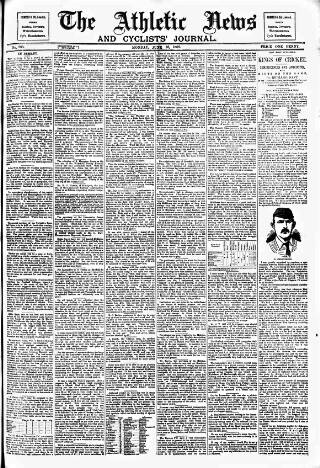 cover page of Athletic News published on June 13, 1892