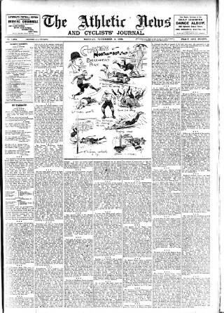 cover page of Athletic News published on November 2, 1903