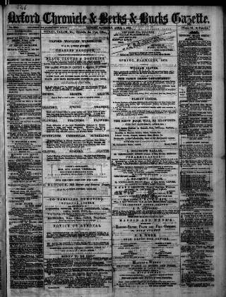 cover page of Oxford Chronicle and Reading Gazette published on April 1, 1876