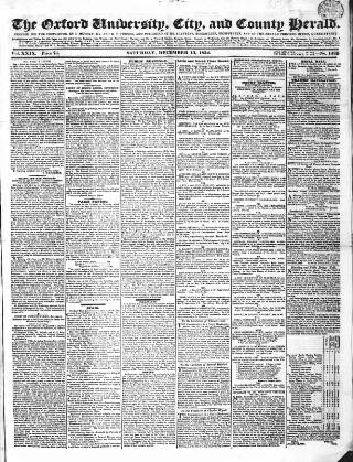 cover page of Oxford University and City Herald published on December 13, 1834