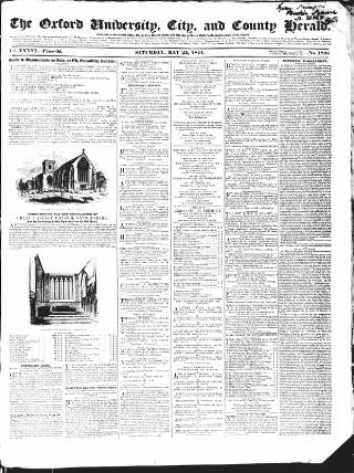 cover page of Oxford University and City Herald published on May 22, 1841