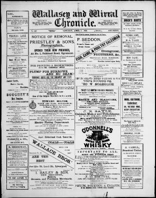 cover page of Wallasey and Wirral Chronicle published on April 1, 1893