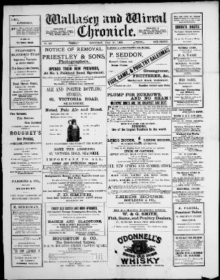 cover page of Wallasey and Wirral Chronicle published on May 20, 1893