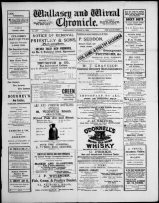 cover page of Wallasey and Wirral Chronicle published on August 2, 1893