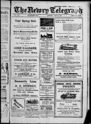 cover page of Newry Telegraph published on May 22, 1924