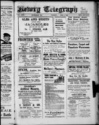 cover page of Newry Telegraph published on April 1, 1943