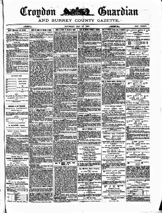 cover page of Croydon Guardian and Surrey County Gazette published on May 22, 1880