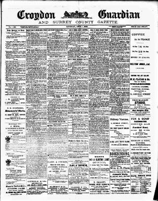 cover page of Croydon Guardian and Surrey County Gazette published on April 1, 1899