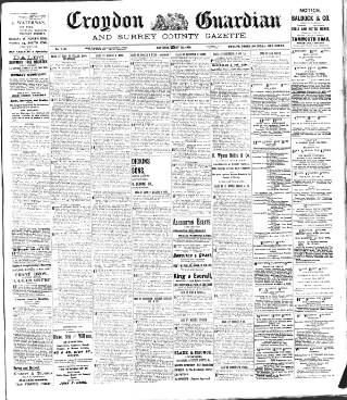 cover page of Croydon Guardian and Surrey County Gazette published on May 22, 1909