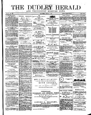 cover page of Dudley Herald published on April 1, 1876