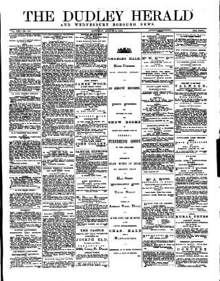 cover page of Dudley Herald published on August 2, 1879