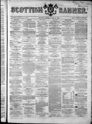 cover page of Scottish Banner published on May 3, 1862