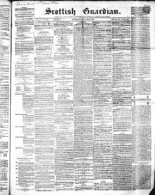 cover page of Scottish Guardian (Glasgow) published on June 13, 1856