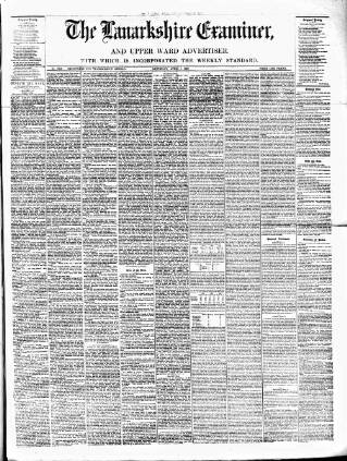 cover page of Lanarkshire Upper Ward Examiner published on April 1, 1882