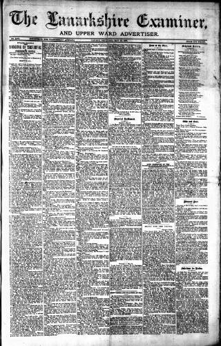 cover page of Lanarkshire Upper Ward Examiner published on May 22, 1886