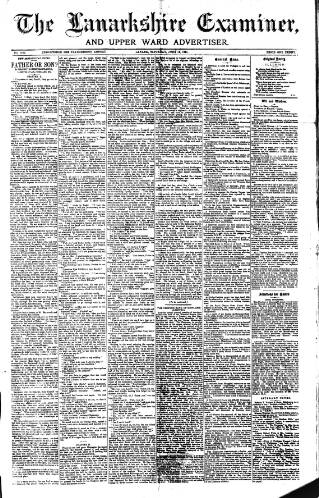 cover page of Lanarkshire Upper Ward Examiner published on June 13, 1891