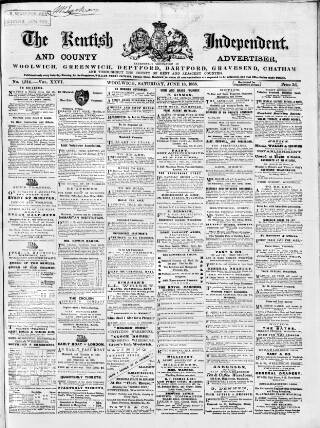 cover page of Kentish Independent published on June 13, 1868