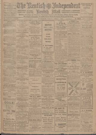 cover page of Kentish Independent published on April 1, 1921
