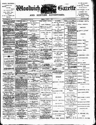 cover page of Woolwich Gazette published on August 2, 1895