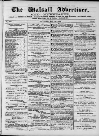 cover page of Walsall Advertiser published on May 22, 1869