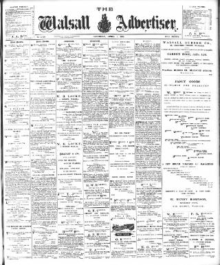 cover page of Walsall Advertiser published on April 1, 1899