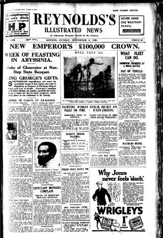 cover page of Reynolds's Newspaper published on November 2, 1930