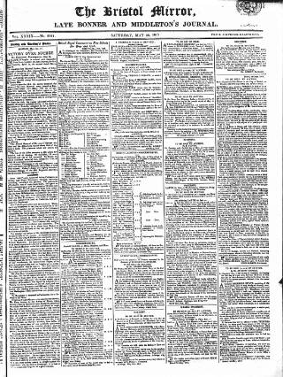 cover page of Bristol Mirror published on May 22, 1813