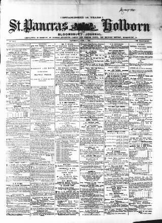 cover page of Holborn Journal published on April 1, 1871