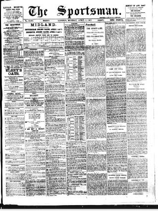 cover page of The Sportsman published on April 1, 1912