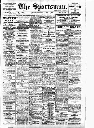 cover page of The Sportsman published on April 1, 1916