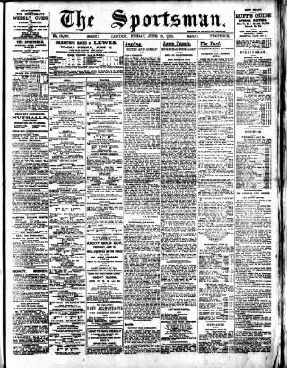 cover page of The Sportsman published on June 13, 1919