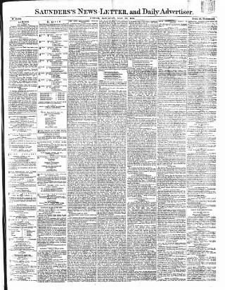 cover page of Saunders's News-Letter published on May 22, 1869