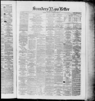 cover page of Saunders's News-Letter published on September 28, 1875