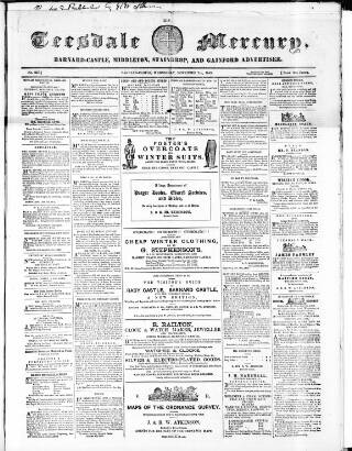 cover page of Teesdale Mercury published on November 2, 1859