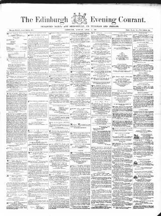 cover page of Edinburgh Evening Courant published on April 1, 1861