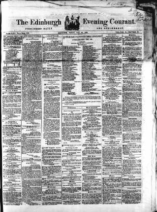 cover page of Edinburgh Evening Courant published on May 22, 1868