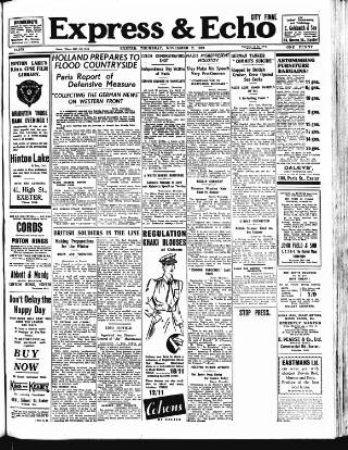 cover page of Express and Echo published on November 2, 1939