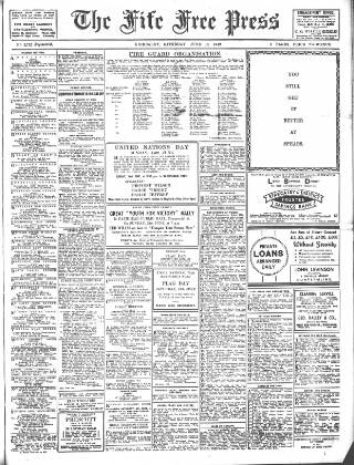 cover page of Fife Free Press published on June 13, 1942