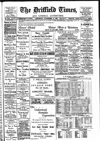 cover page of Driffield Times published on November 2, 1929