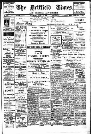 cover page of Driffield Times published on April 1, 1933