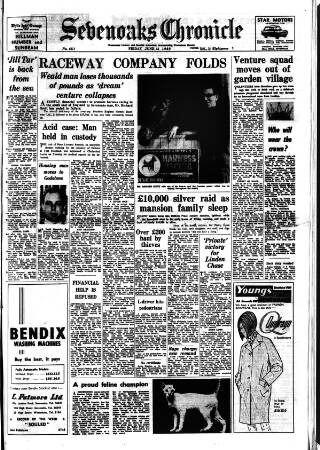 cover page of Sevenoaks Chronicle and Kentish Advertiser published on June 13, 1969