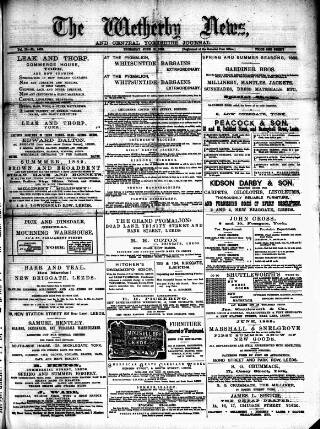 cover page of Wetherby News published on June 13, 1889