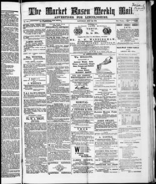 cover page of Market Rasen Weekly Mail published on May 22, 1875