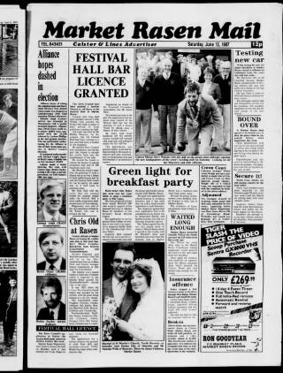 cover page of Market Rasen Weekly Mail published on June 13, 1987