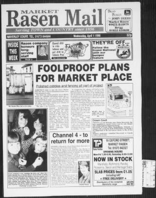 cover page of Market Rasen Weekly Mail published on April 1, 1998